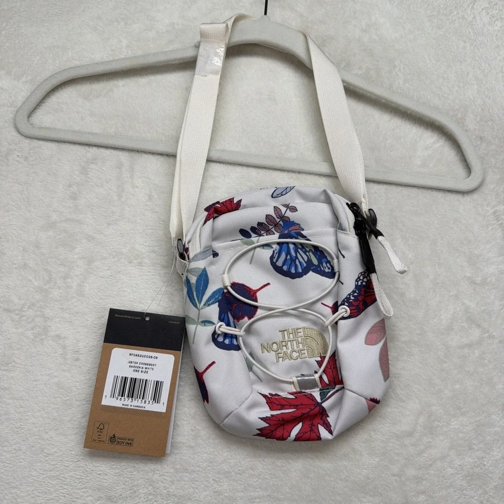 The North Face Jester Crossbody Bag Gardenia White Butterfly Print NWT OS - Picture 1 of 11